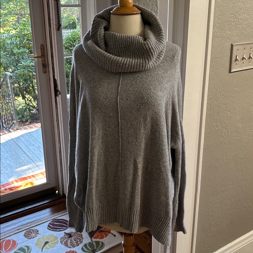 Cozy Gray Cowl Neck Sweater